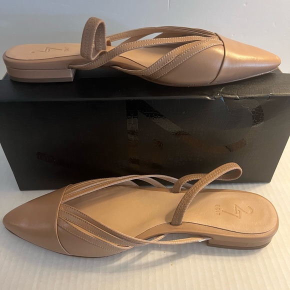 Beige Sling Back Flat
